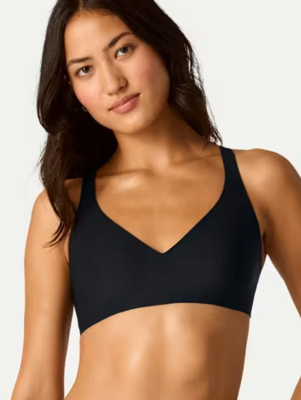 Bombas No Show Plunge Wireless Padless Black Bralette Size S